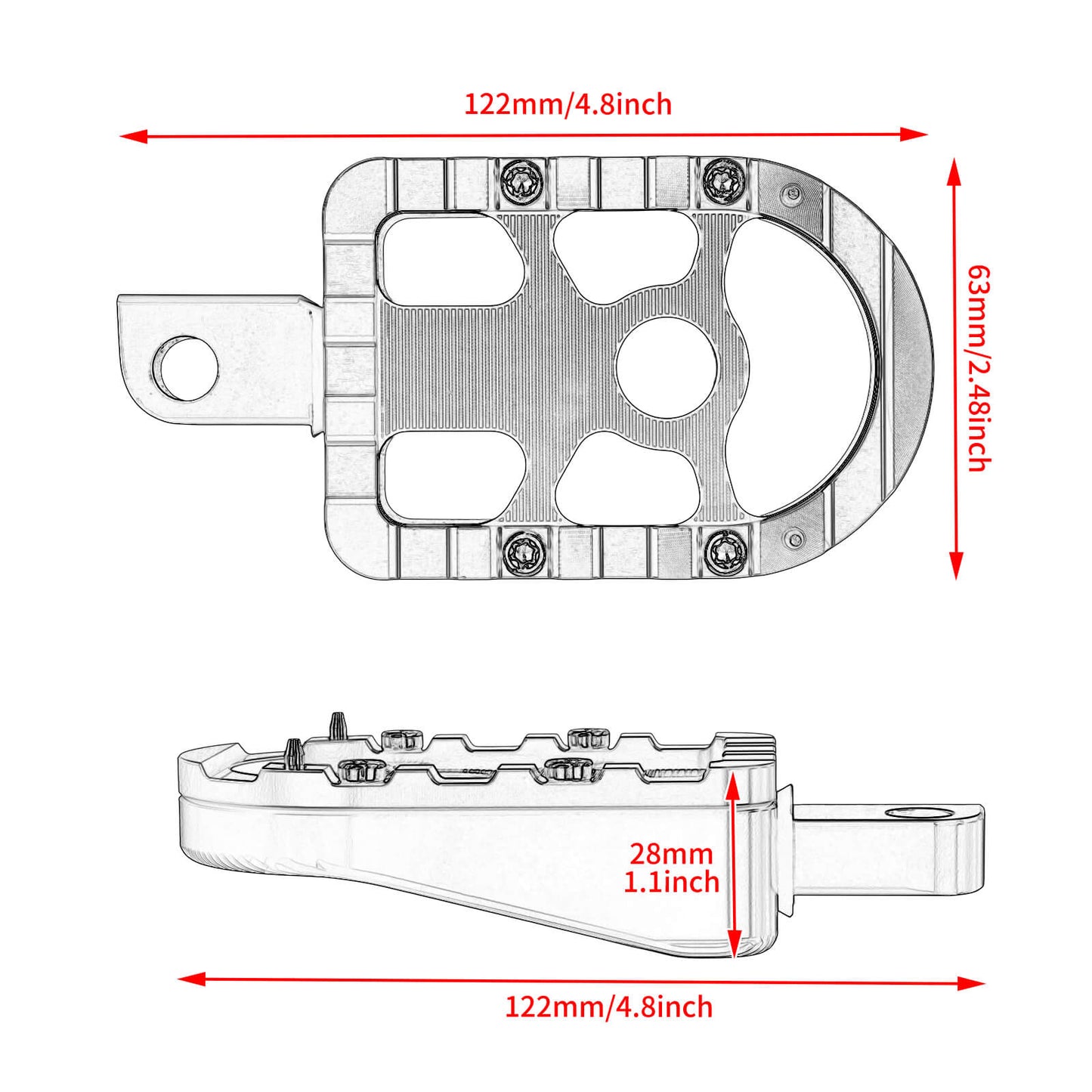 PE017305 hcmotorku Passenger Footboards Green Footpegs For Harley street glide - size