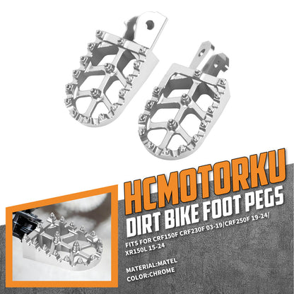 PE017405_HCmotorku_Chrome CNC MX Style Drit Bike Footpegs Footrests For Honda Surron Light Bee