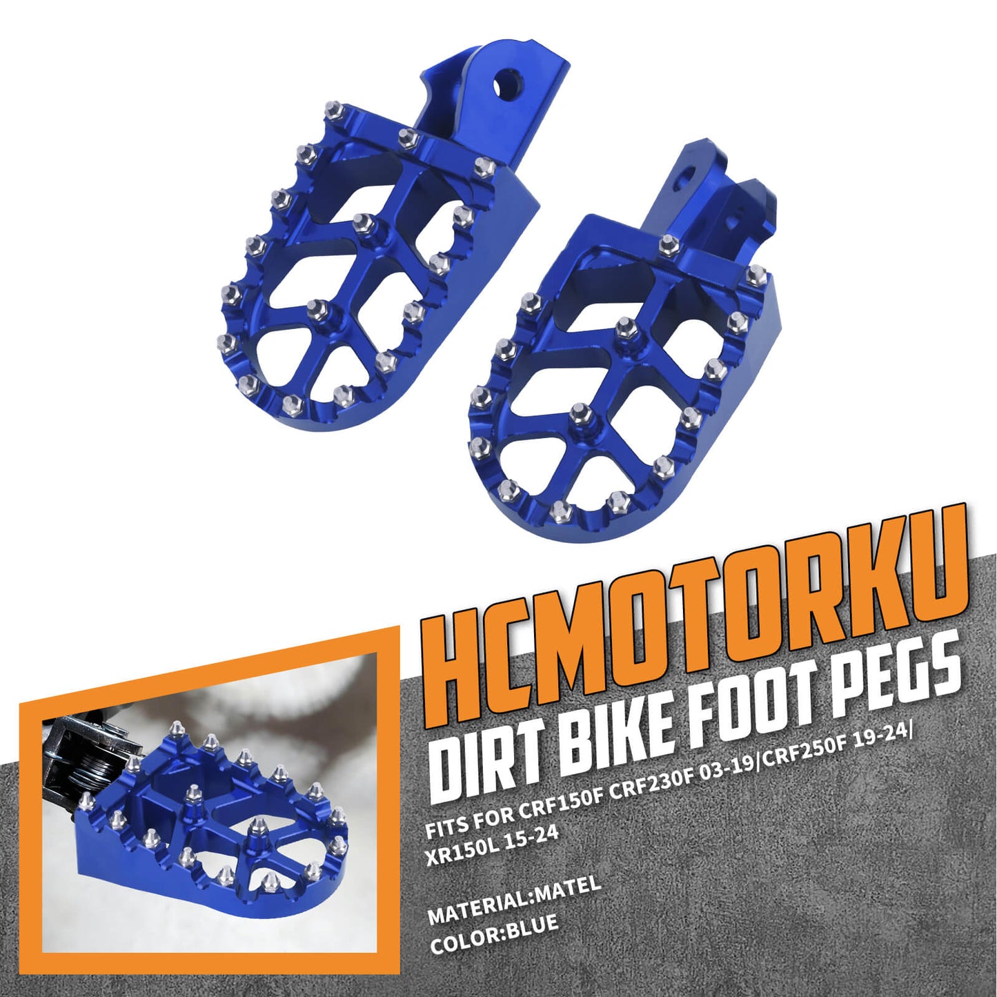 PE017406_HCmotorku_Blue CNC MX Style Drit Bike Footpegs Footrests For Honda Surron Light Bee