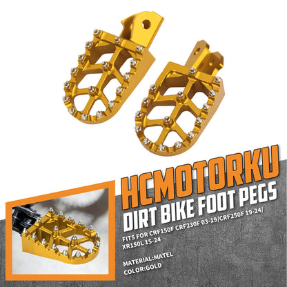 PE017408_HCmotorku_Gold CNC MX Style Drit Bike Footpegs Footrests For Honda Surron Light Bee