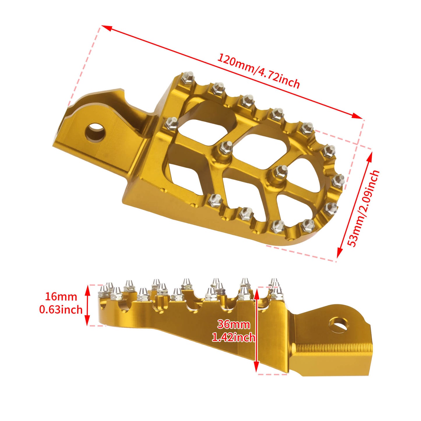 PE017408_HCmotorku_Gold CNC MX Style Drit Bike Footpegs Footrests For Honda Surron Light Bee Size