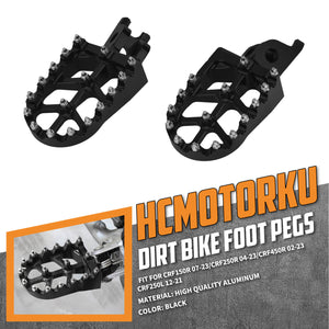 PE017501 HCmotorku Black Dirt Bike Footpegs Footrests Pedals for Honda CR125 CRF250L 