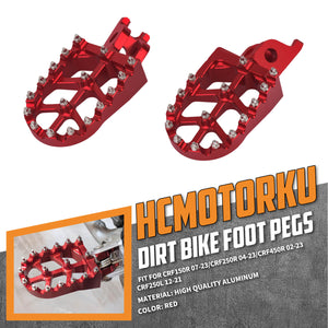 PE017502 HCmotorku Red Dirt Bike Footpegs Footrests Pedals for Honda CR125 CRF250L 