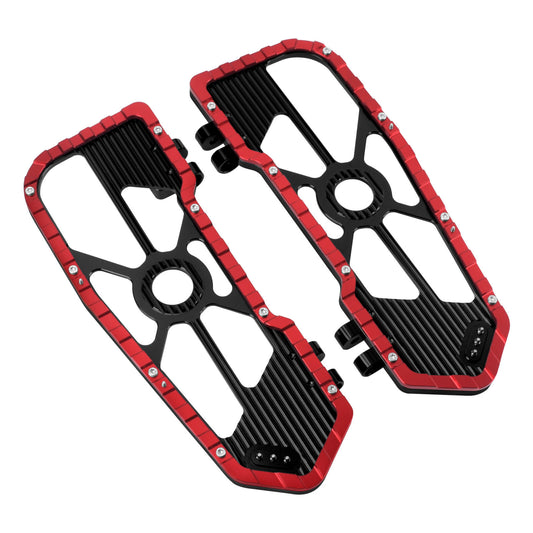 Driver Footboards Floorboards Red For Harley Touring Street Glide Road Glide 1986-2025 | HCmotorku