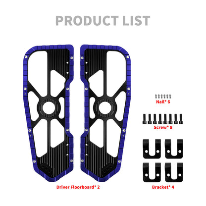 Driver Footboards Floorboards Blue For Harley Touring Street Glide Road Glide | HCmotorku