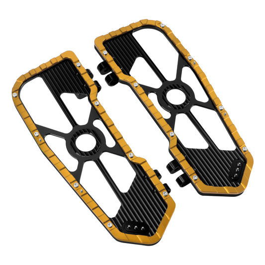 Driver Footboards Floorboards Yellow For Harley Touring Street Glide Road Glide | HCmotorku