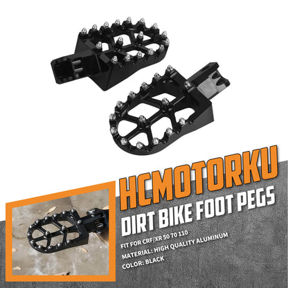 PE017701 HCmotorku Black Pit Bike Footpegs CNC Footpegs Footrests Black for Honda CRF50 CRF11 for Most Chinese Pit Bike