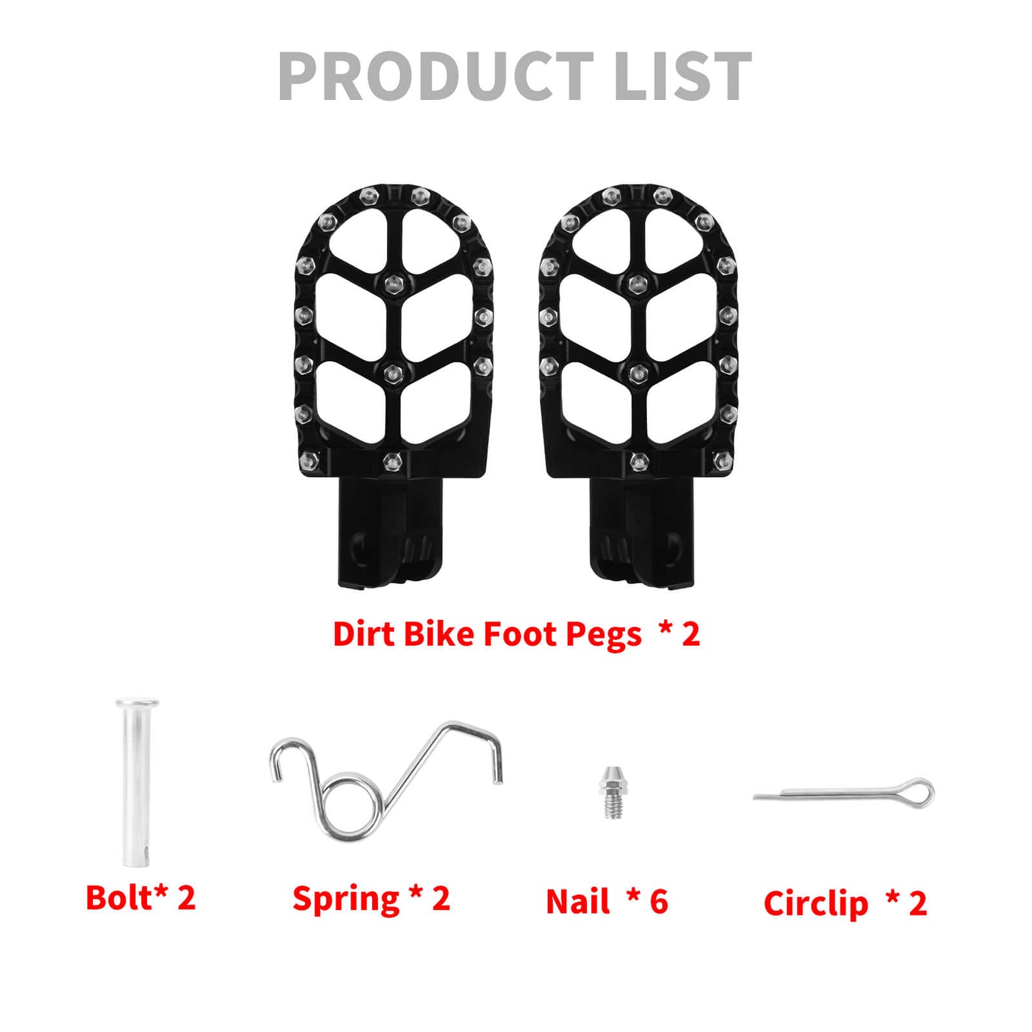 PE017701 HCmotorku Black Pit Bike Footpegs CNC Footpegs Footrests Black for Honda CRF50 CRF11 for Most Chinese Pit Bike Product List