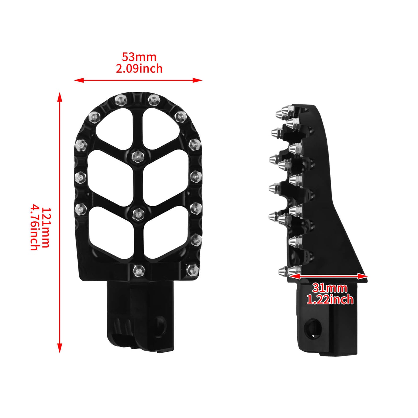 PE017701 HCmotorku Black Pit Bike Footpegs CNC Footpegs Footrests Black for Honda CRF50 CRF11 for Most Chinese Pit Bike Size