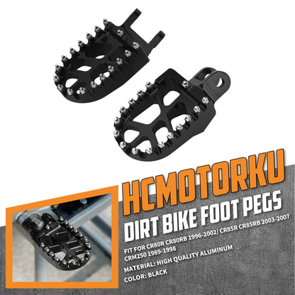 PE017801 HCmotorku Black Motorcycle Footpegs Footrests Pedals for Honda Kawasaki