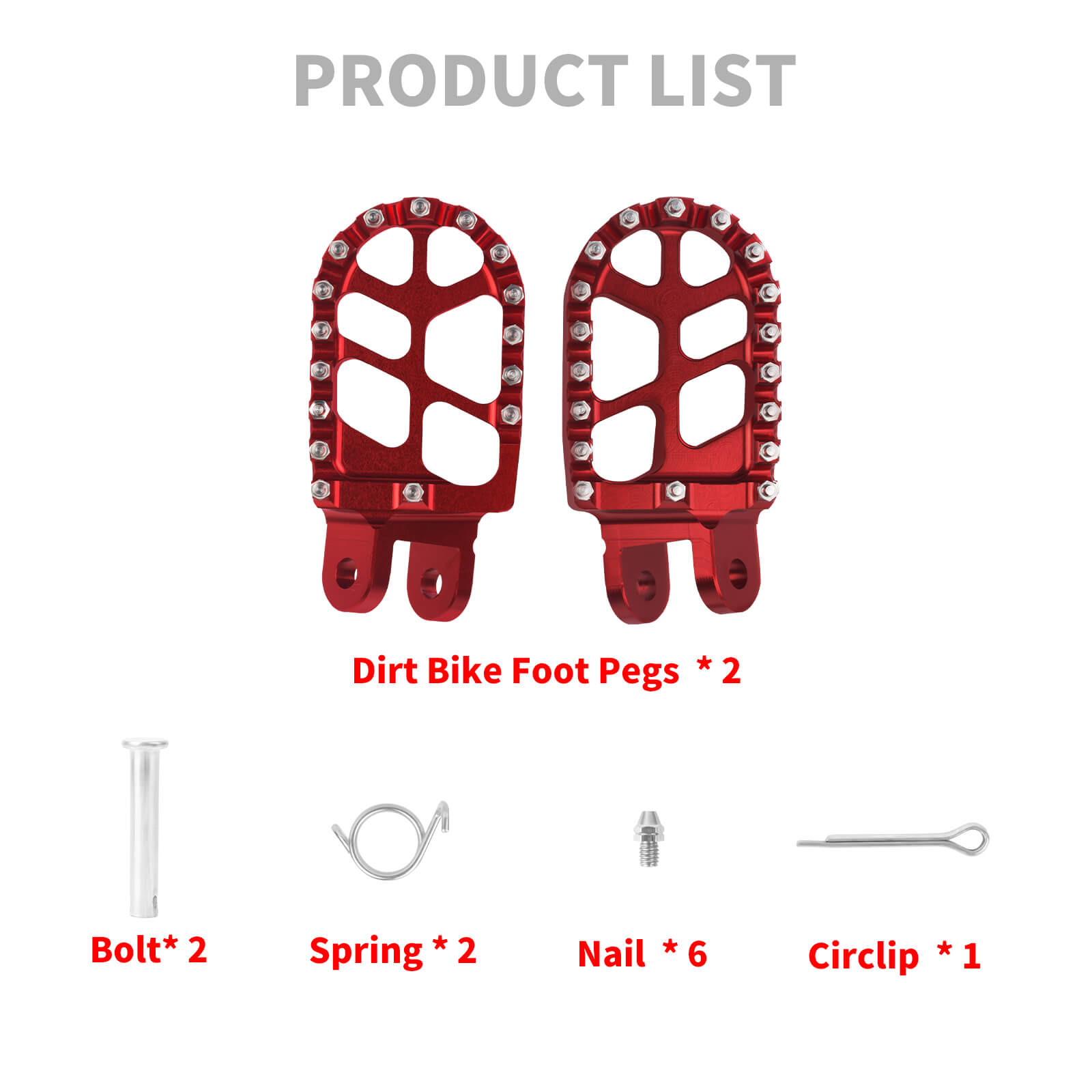 PE017802 HCmotorku Red Motorcycle Footpegs Footrests Pedals for Honda Kawasaki Product List