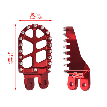 PE017802 HCmotorku Red Motorcycle Footpegs Footrests Pedals for Honda Kawasaki Size