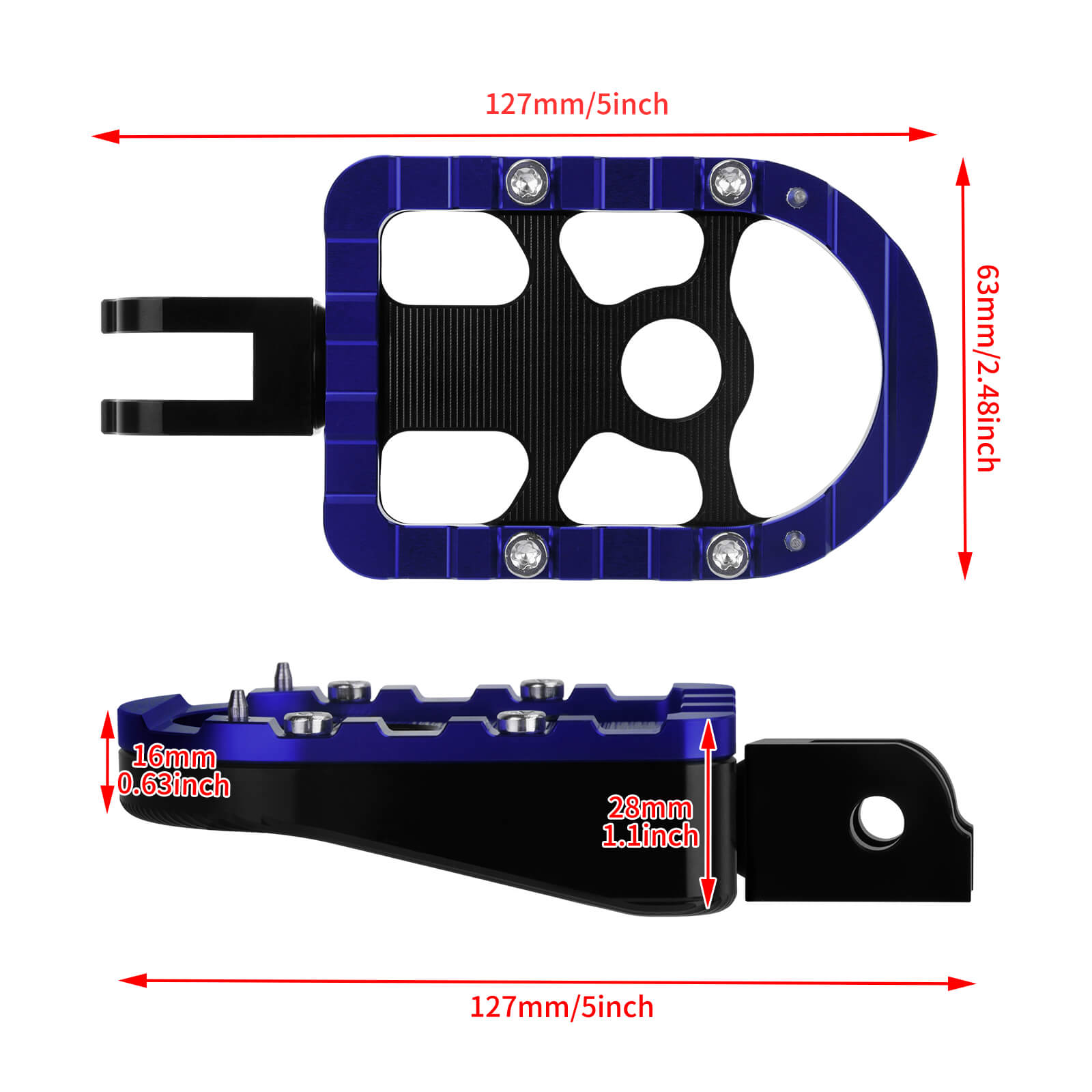 PE17903 HCmotorku Blue Rider Footpegs Footboards for Harley Softail  Breakout Low Rider Street Bob ’18-up size