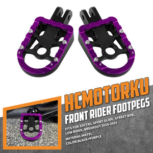 PE17906 HCmotorku Purple Footpegs Footboards for Harley Softail Breakout Low Rider Street Bob