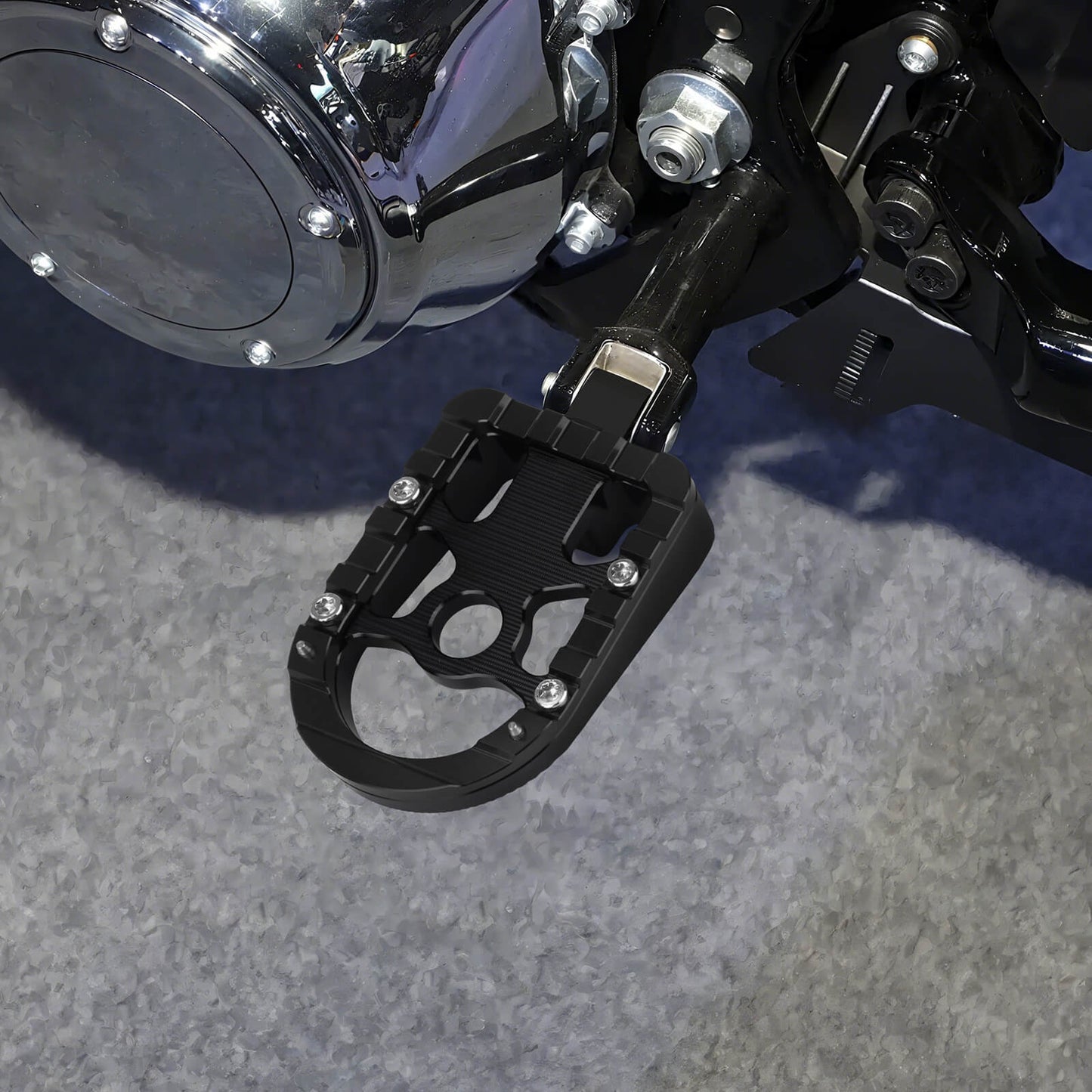 PE018001 hcmotorku Motorcycle Foot Pegs Floorboard Pedal For Harley - black