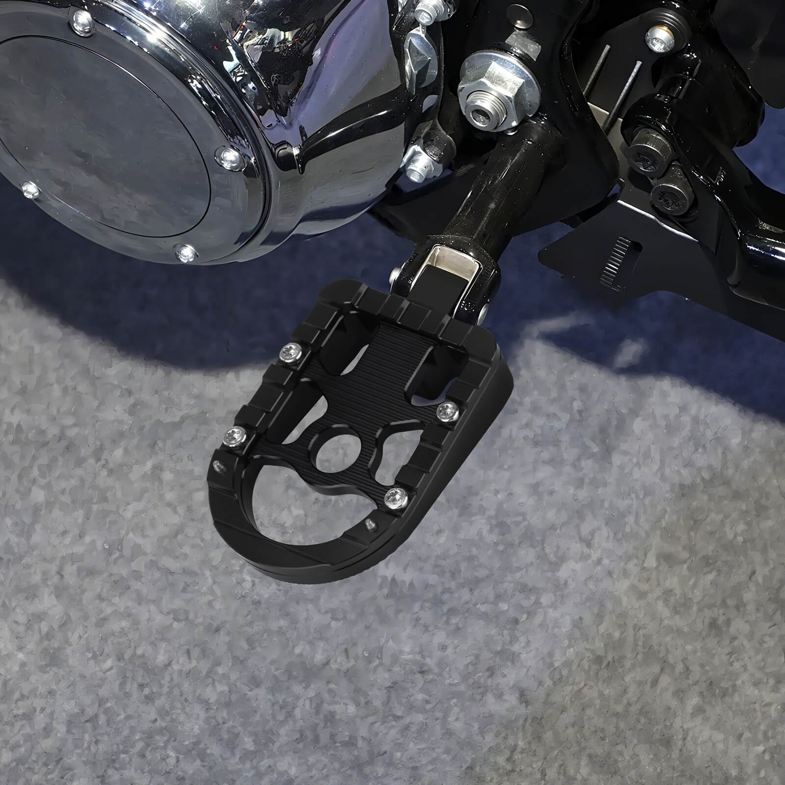 PE018001 hcmotorku Motorcycle Foot Pegs Floorboard Pedal For Harley - black