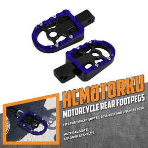 PE018003 hcmotorku Passenger Foot Pegs Blue Pedals