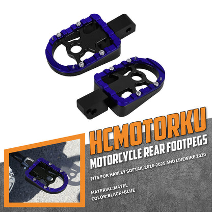 PE018003 hcmotorku Passenger Foot Pegs Blue Pedals