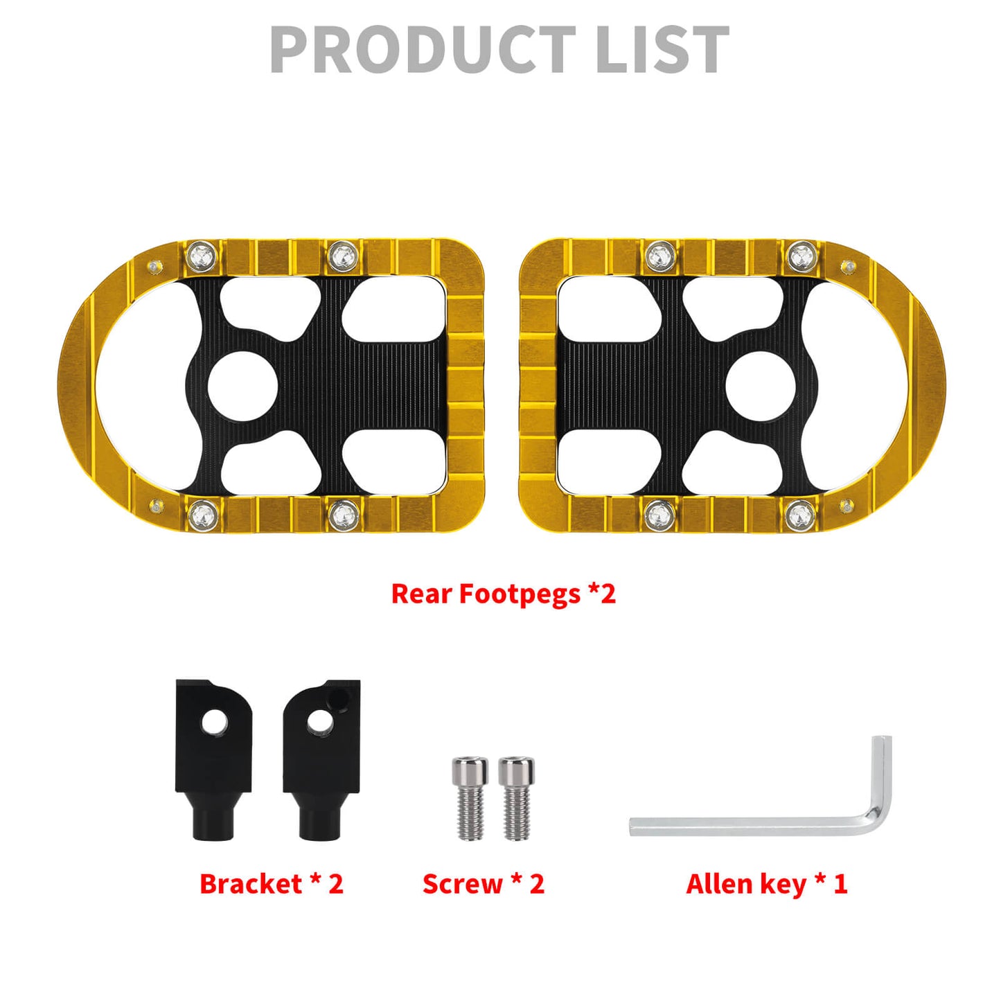 PE018004 hcmotorku motorcycle Passenger Foot Pegs Yellow Pedals for harley softail - product list