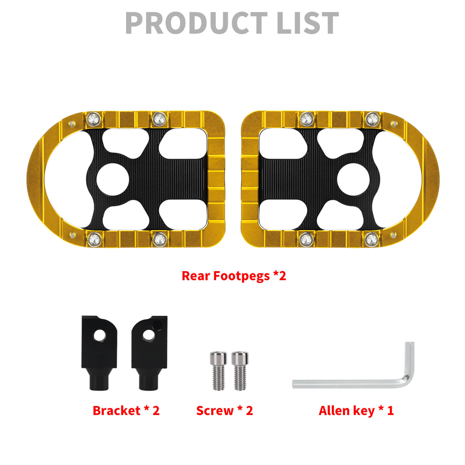 PE018004 hcmotorku motorcycle Passenger Foot Pegs Yellow Pedals for harley softail - product list