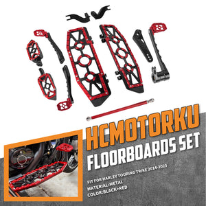 PE018402 HCmotorku Red Break Arms Footboards for Harley Touring ’14-up 