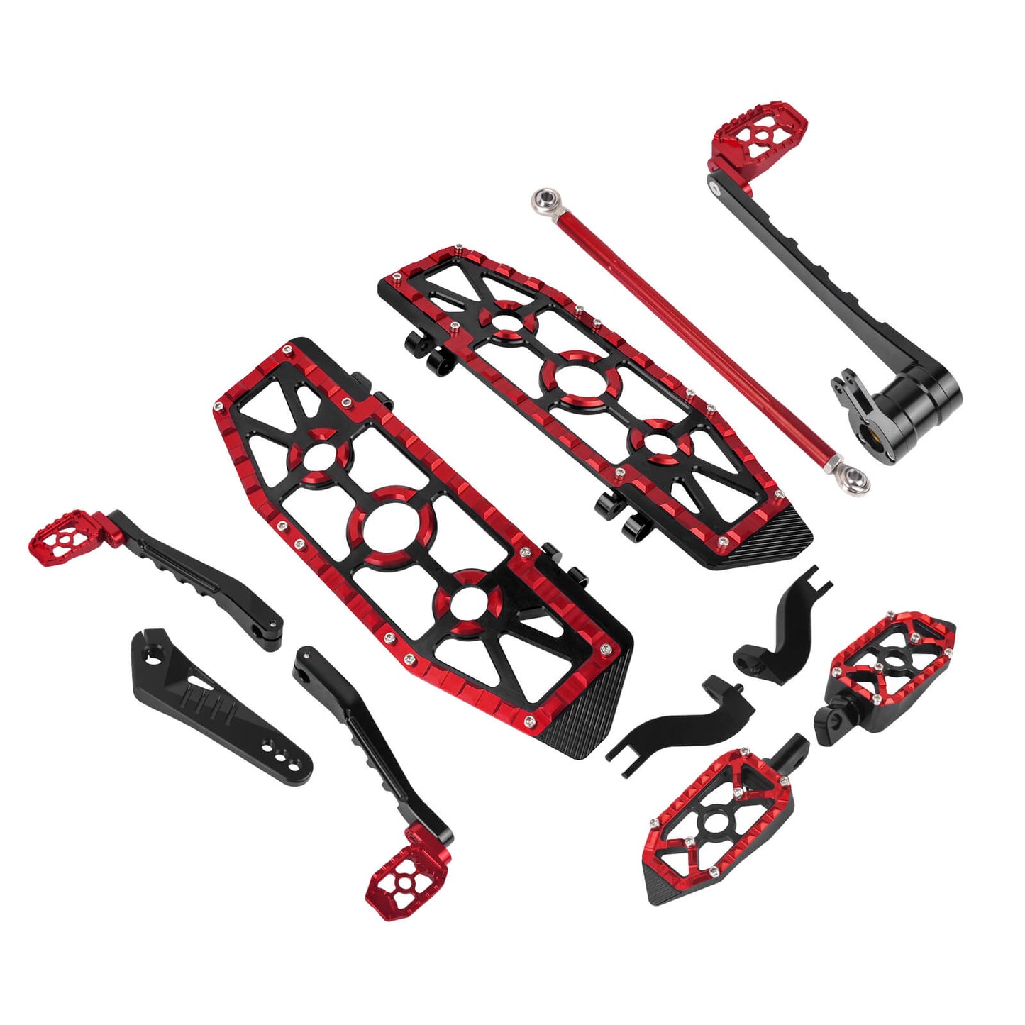 PE018402 HCmotorku Red Break Levers Footboards for Harley Touring ’14-up 