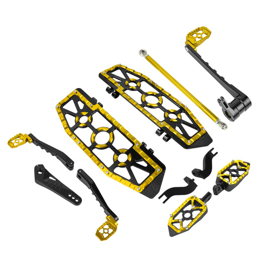 PE018403 HCmotorku Gold Break Levers Footboards for Harley Touring ’14-up 