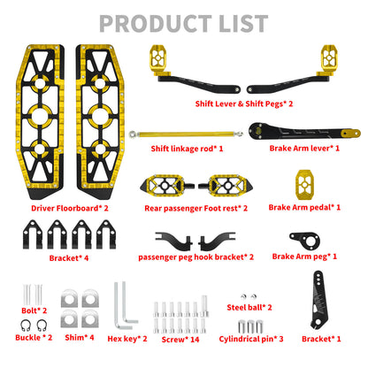 PE018403 HCmotorku Gold Break Levers Footboards for Harley Touring ’14-up  Product List