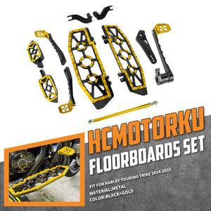PE018403 HCmotorku Gold Break Levers Footboards for Harley Touring ’14-up 