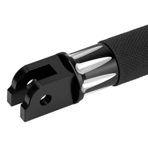 PE018501_HCmotorku_Black CNC Front Rider Footpegs for Harley Softail Street Bob Low Rider Breakout