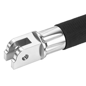 PE018502_HCmotorku_Black CNC Front Rider Footpegs for Harley Softail Street Bob Low Rider Breakout