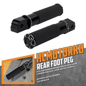 PE018801 HCmotorku Black Passenger Footpegs for Harley Softail 2018+ & LiveWire