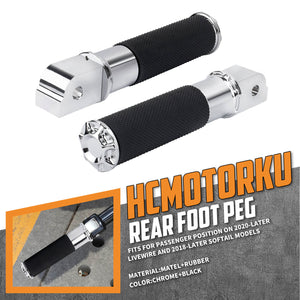 PE018802 HCmotorku Chrome Passenger Footpegs for Harley Softail 2018+ & LiveWire