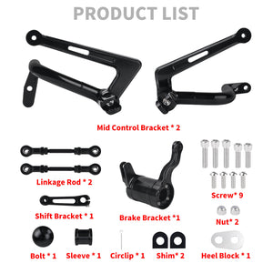 PE0018901 HCmotorku CNC Mid Control Kit Footpegs Brake Lever Shift Lever Set-Black for Harley Touring Glide Street Glide Electra Glide Road King ‘09-’25 Product List