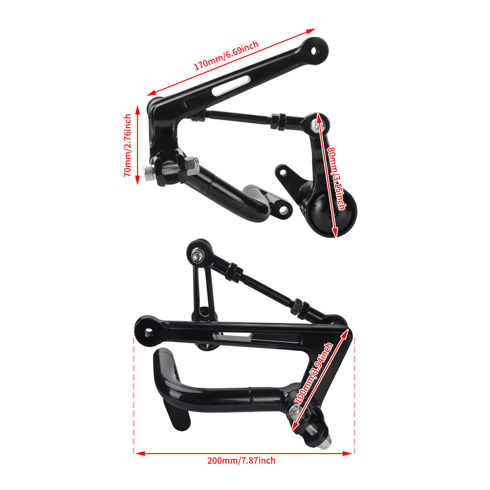 PE0018901 HCmotorku CNC Mid Control Kit Footpegs Brake Lever Shift Lever Set-Black for Harley Touring Glide Street Glide Electra Glide Road King ‘09-’25 Size