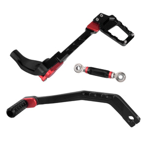 PE019001 HCmotorku Anodized Red Mid Foot Control Set with Linkage for Harley
