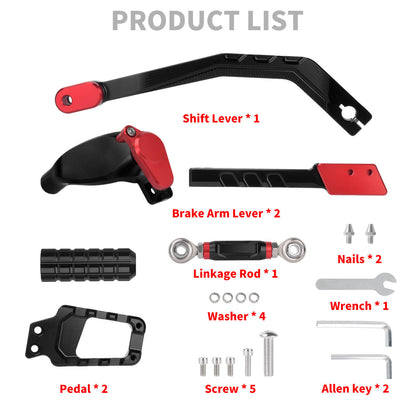 PE019001 HCmotorku Anodized Red Mid Foot Control Set with Linkage for Harley softail s - product list