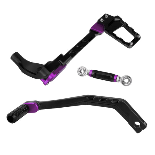 PE019004 HCmotorku Anodized Purple Mid Foot Control Set with Linkage for Harley
