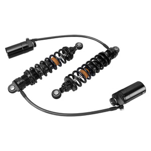 SU000101_HCmotorku_Black Remote Adjustable Reservoir Rear Shcoks Absorber Suspension For Harley Touring ‘14-’25 Road Glide Road King Street Glide