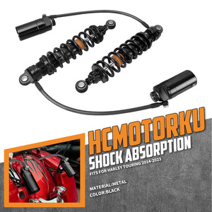 SU000101_HCmotorku_Black Remote Adjustable Reservoir Rear Shcoks Absorber Suspension For Harley Touring ‘14-’25