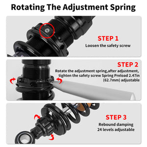 SU000101_HCmotorku_Black Remote Adjustable Reservoir Rear Shcoks Absorber Suspension For Harley Touring ‘14-’25 Instruction