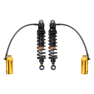 SU000102_HCmotorku_Gold Remote Adjustable Reservoir Rear Shcoks Absorber Suspension For Harley Touring ‘14-’25 Road Glide Road King Street Glide