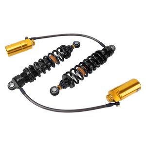 SU000102_HCmotorku_Gold Remote Adjustable Reservoir Rear Shcoks Absorber Suspension For Harley Touring ‘14-’25 Road Glide Road King Street Glide