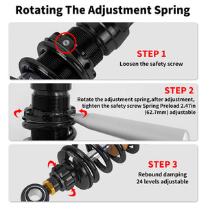 SU000102_HCmotorku_Gold Remote Adjustable Reservoir Rear Shcoks Absorber Suspension For Harley Touring ‘14-’25 Road Glide Road King Street Glide Instruction