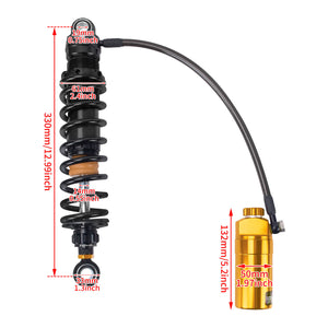 SU000102_HCmotorku_Gold Remote Adjustable Reservoir Rear Shcoks Absorber Suspension For Harley Touring ‘14-’25 Road Glide Road King Street Glide Size