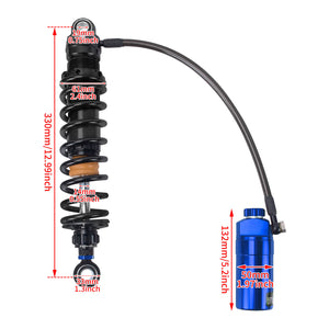 SU000105_HCmotorku_Blue Remote Adjustable Reservoir Rear Shcoks Absorber Suspension For Harley Touring ‘14-’25 Road Glide Road King Street Glide Size