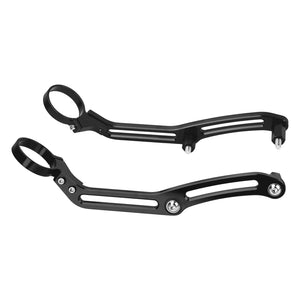 SU0003101 HCmotorku CNC Aluminum Remote Reservoir Shocks Bracket Mounting Clamps-Balck for Harley Touring ‘14-’24 Street Glide Road Glide Road King Electra Glide