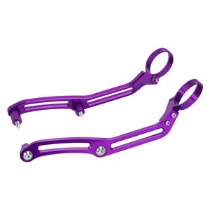 SU0003104 HCmotorku CNC Aluminum Remote Reservoir Shocks Bracket Mounting Clamps-Purple for Harley Touring ‘14-’24 Street Glide Road Glide Road King Electra Glide