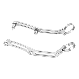 SU0003105 HCmotorku CNC Aluminum Remote Reservoir Shocks Bracket Mounting Clamps-Chrome for Harley Touring ‘14-’24 Street Glide Road Glide Road King Electra Glide
