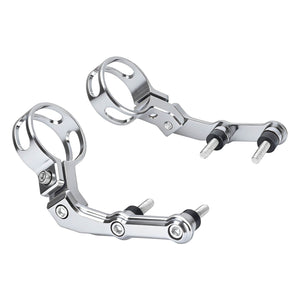 SU000602 HCmotorku Chrome Premium CNC Remote Reservoir Mounting Bracket for Harley Touring ‘14-Up
